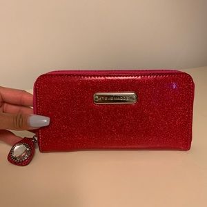 Pink Glitter Zip Wallet